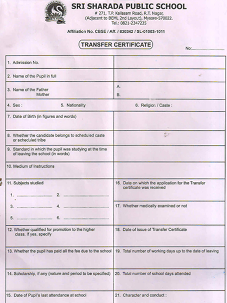 Admission General Information Sri Sharada Public School